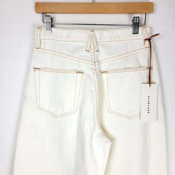 NWT SLVRLAKE Eva Jeans Super Wide Leg High Waisted White 27 - Picture 8 of 11
